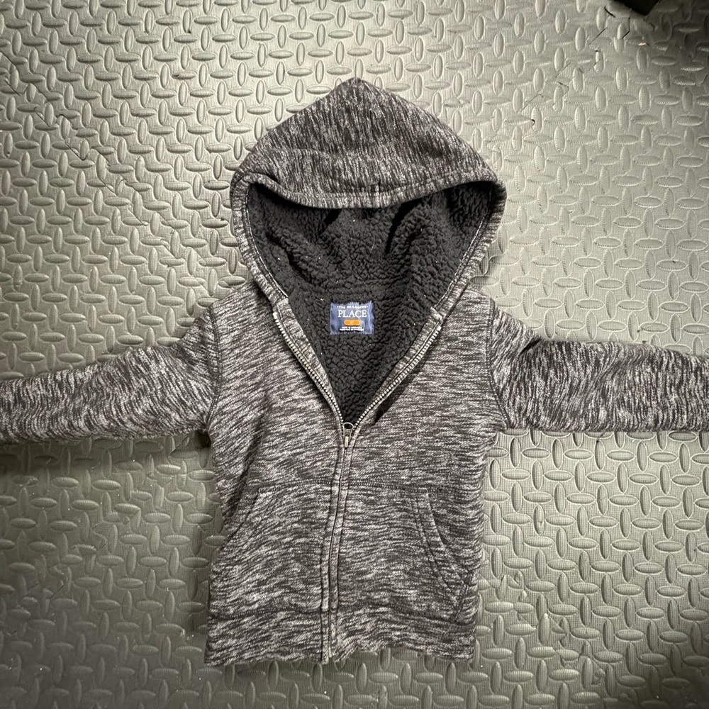 The Children's Place Gray Sherpa Zip-Up Hoodie